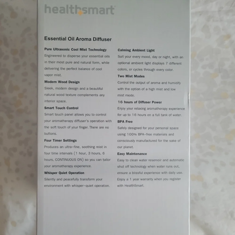 HealthSmart Essential Oil Diffuser - Picture 2 of 2